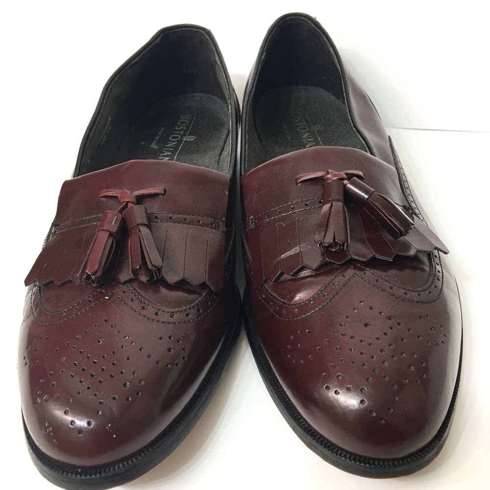 Men Bostonian Cherry Brown Tassel Shoes-Size 10M